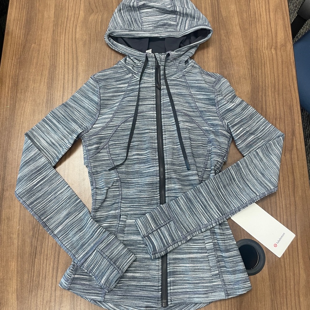 Lululemon Women Hooded Define Jacket Slim Nulu LW4BF8S HBLK/WHT/BLK